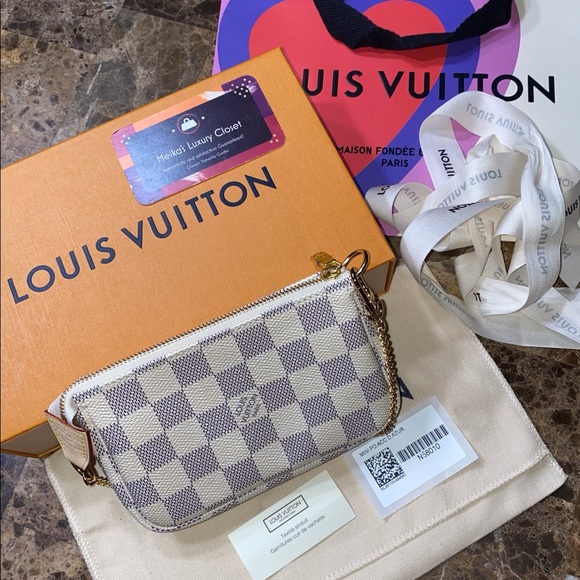 mini Pochette damier azur Discontinued made France brand new full set - Picture 4 of 12